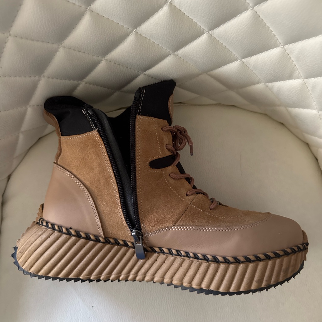 Brown Platform Ankle Boots